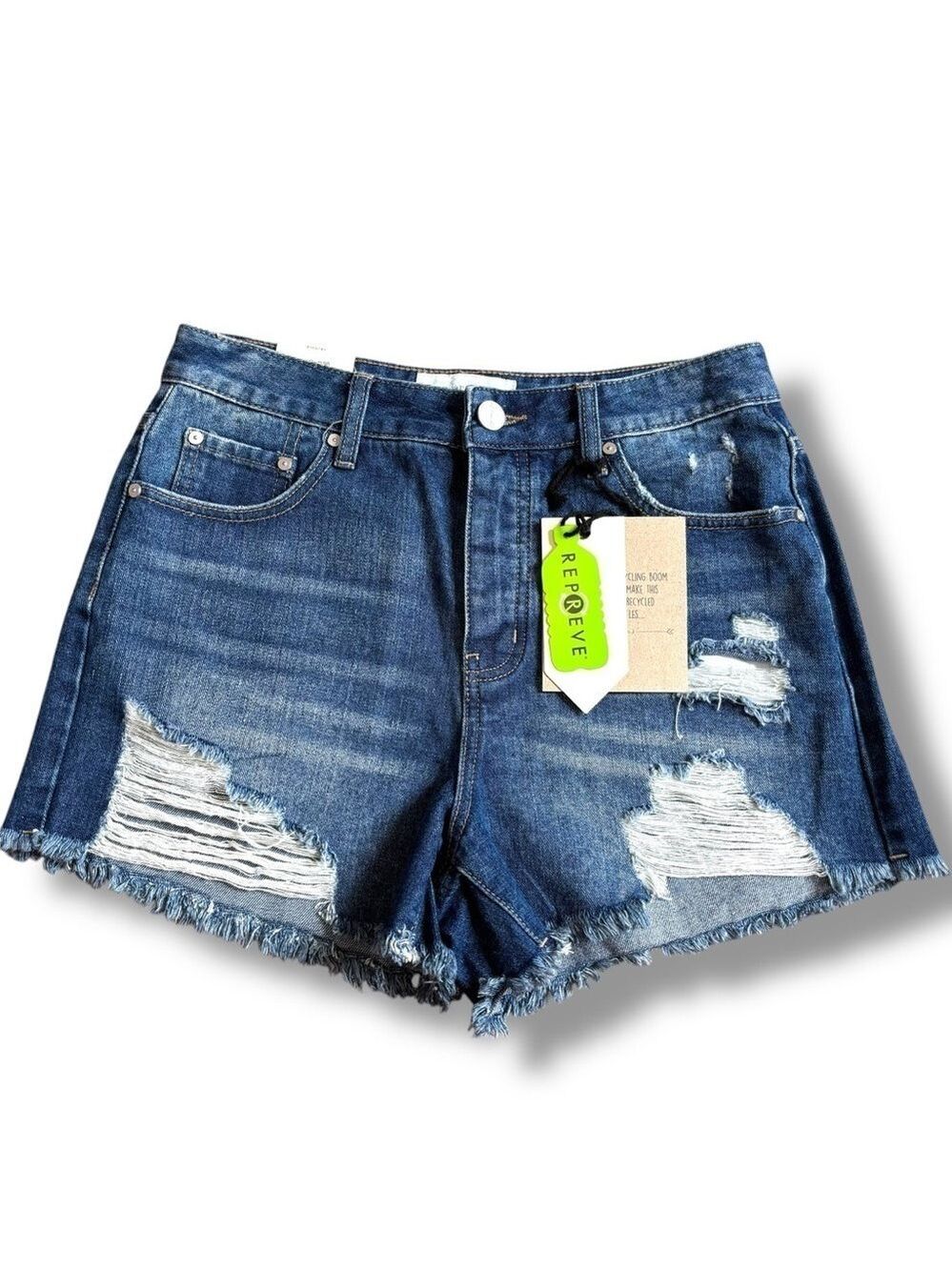 NWT Ban Jara Blue High Rise High Waisted Boho Distress Shorts - Size 9/28